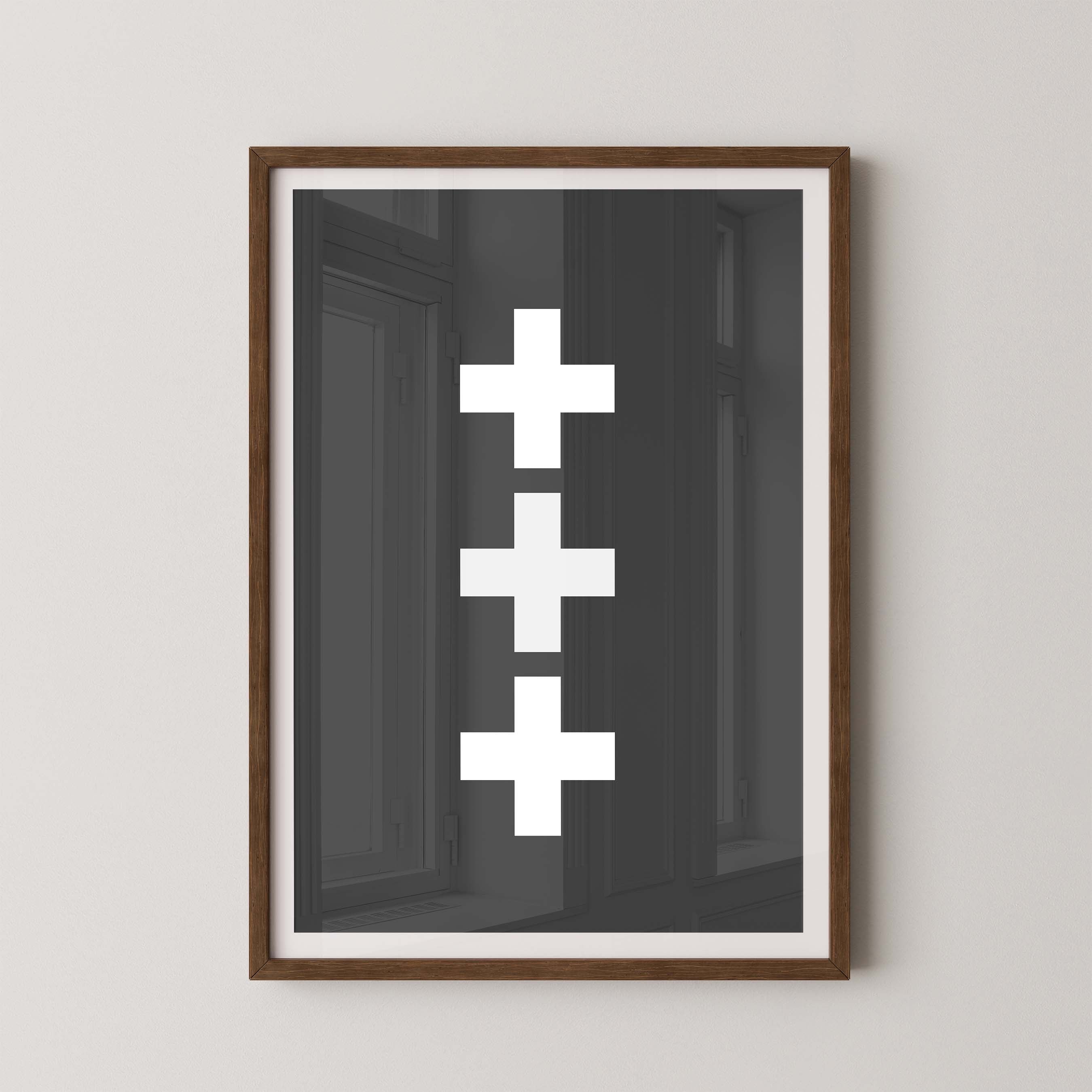 Swiss Cross in Black and White