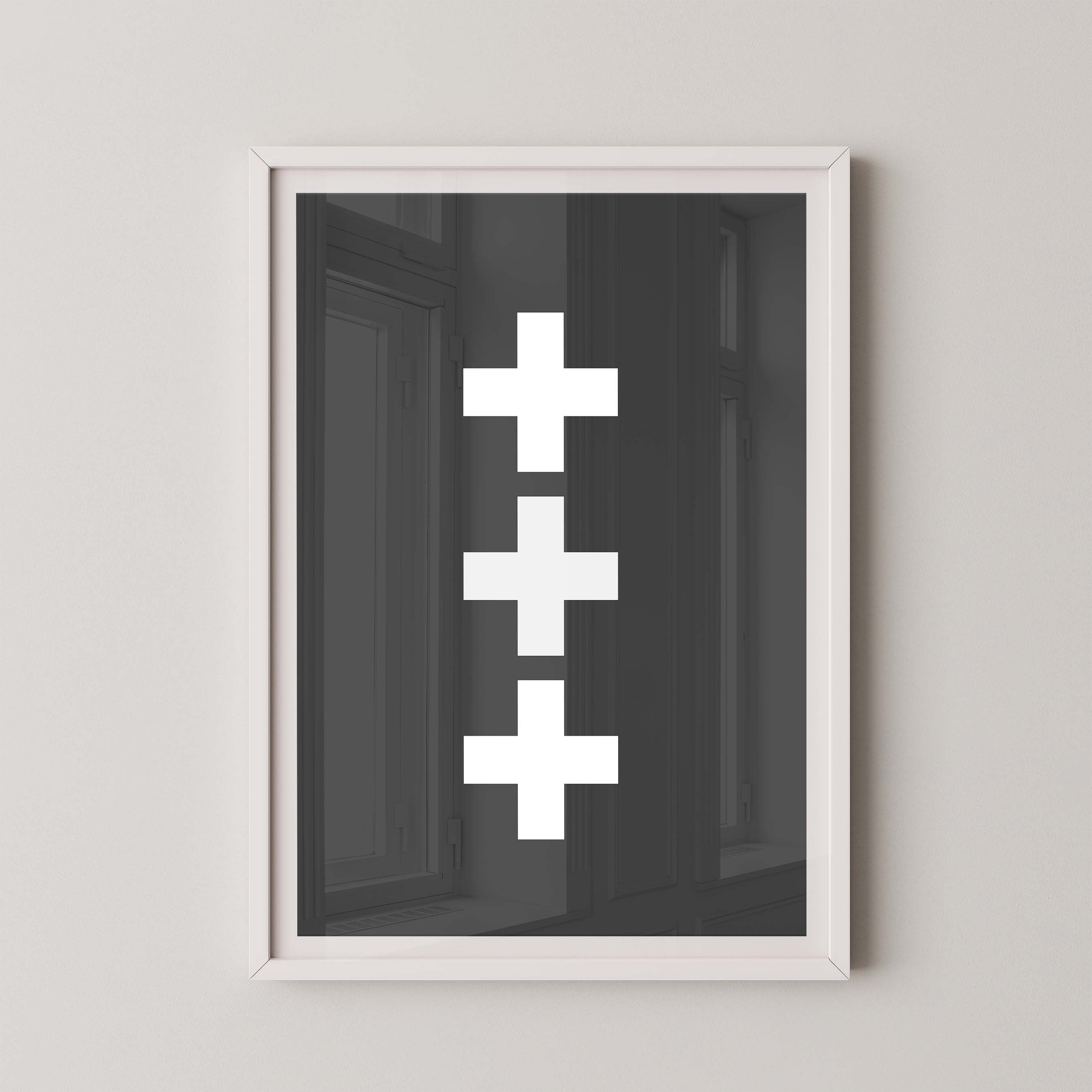 Swiss Cross in Black and White