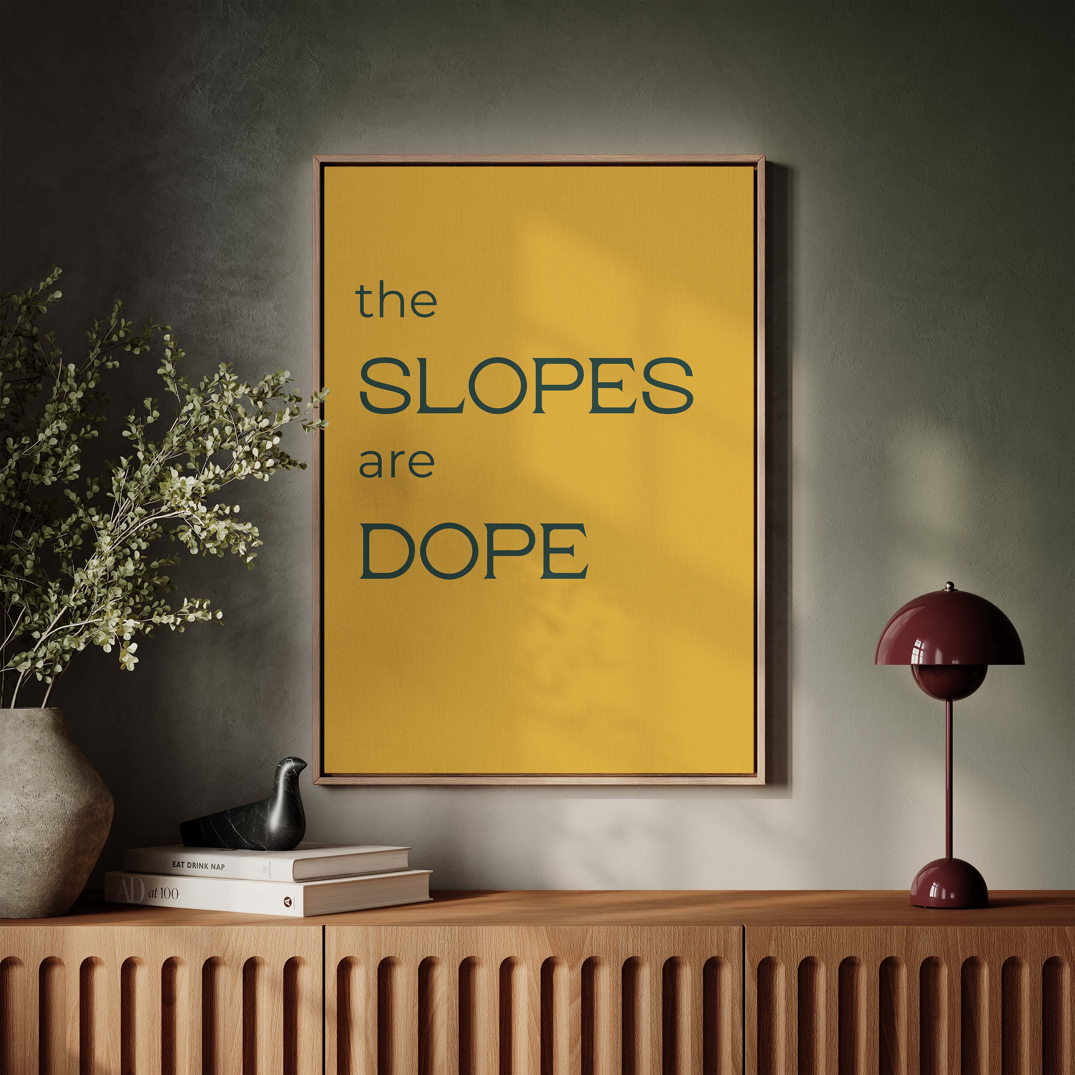 The Slopes are Dope in Gold and Navy
