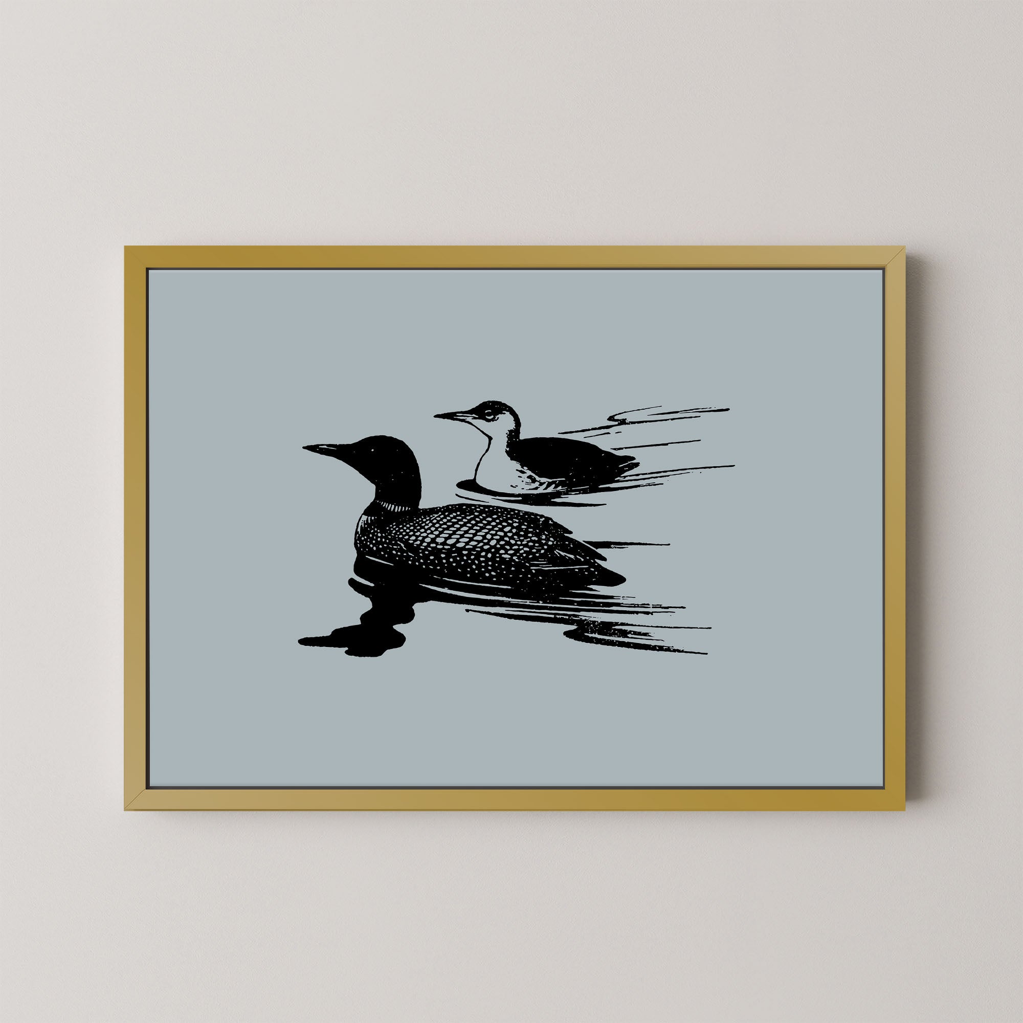 Two Loons in Blue
