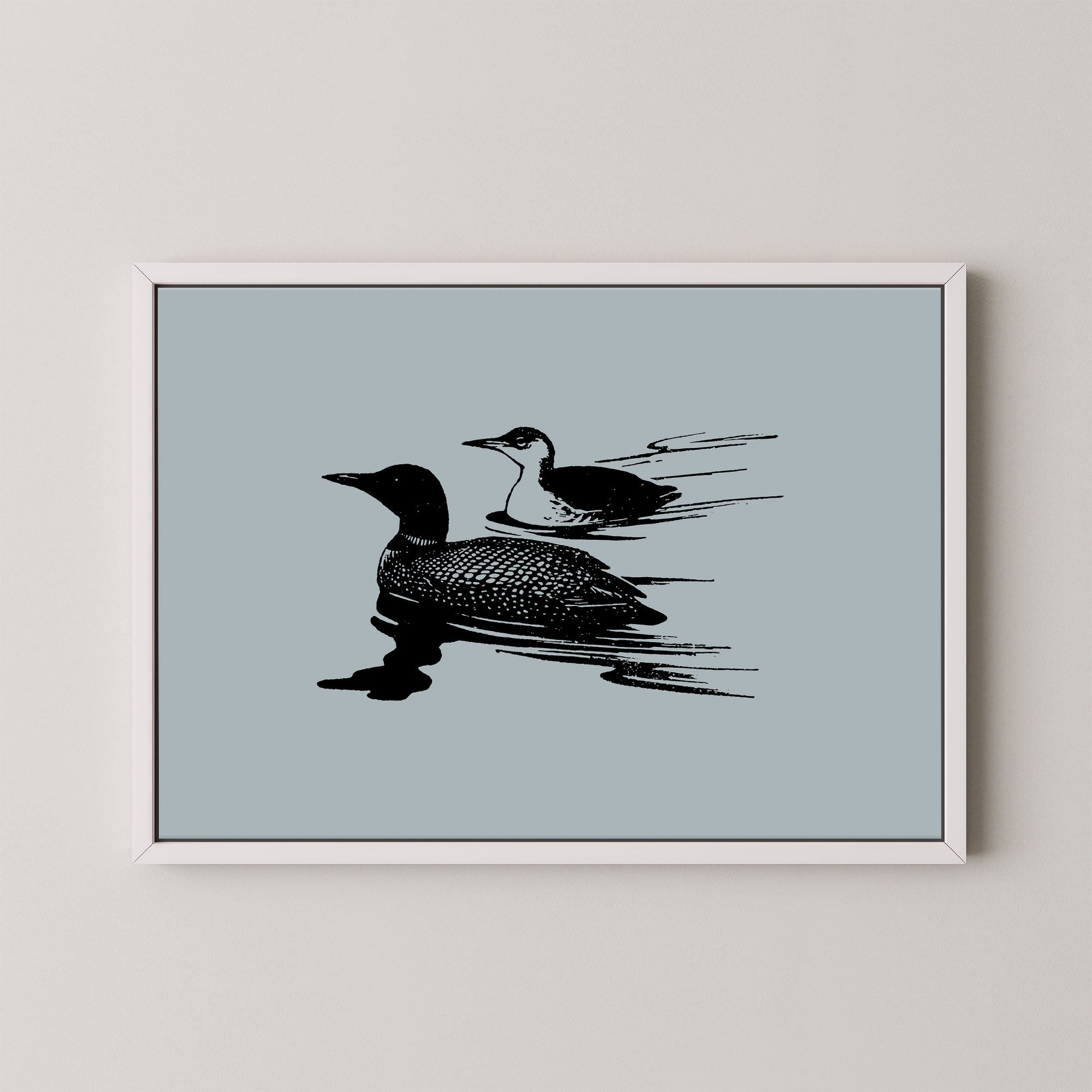 Two Loons in Blue