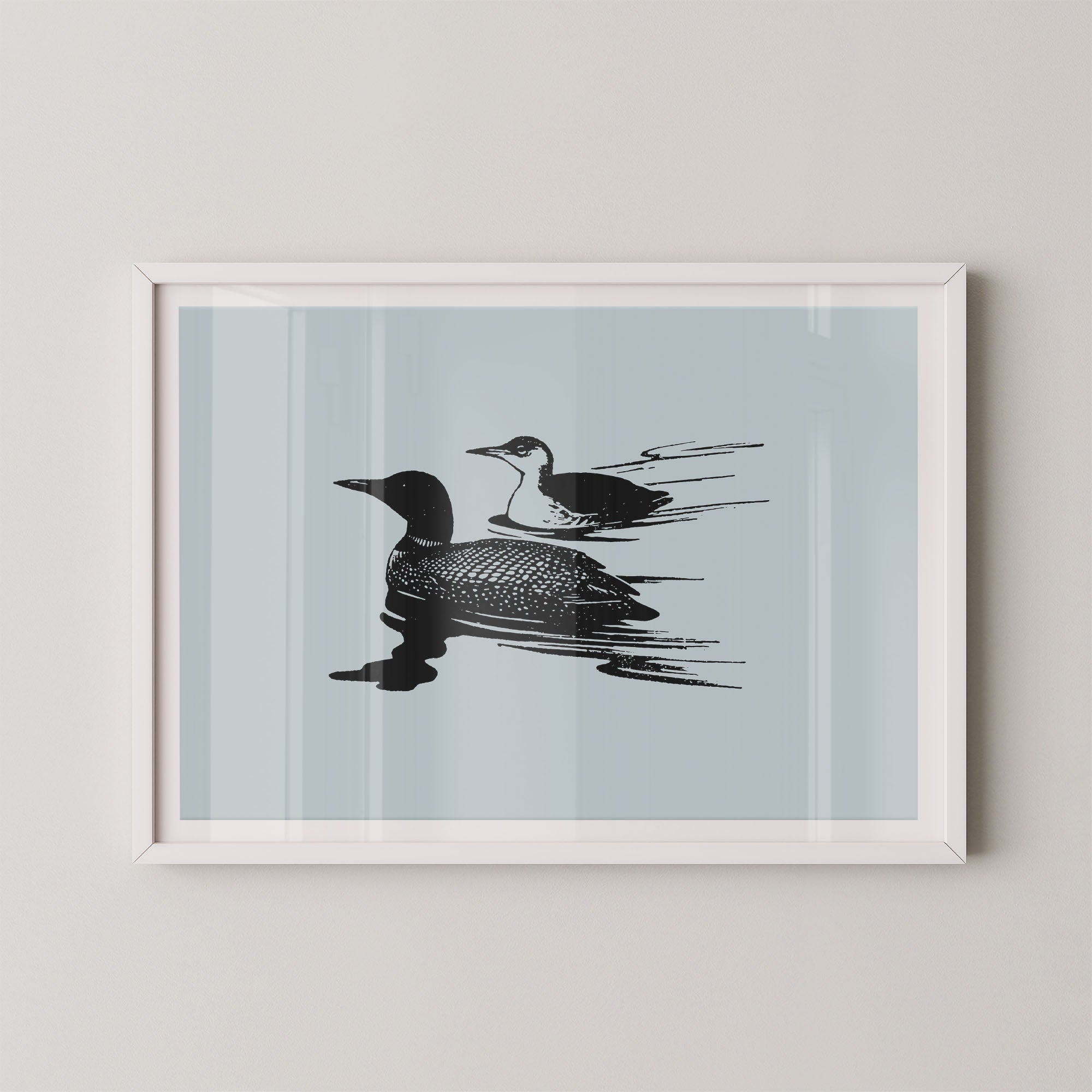 Two Loons in Blue