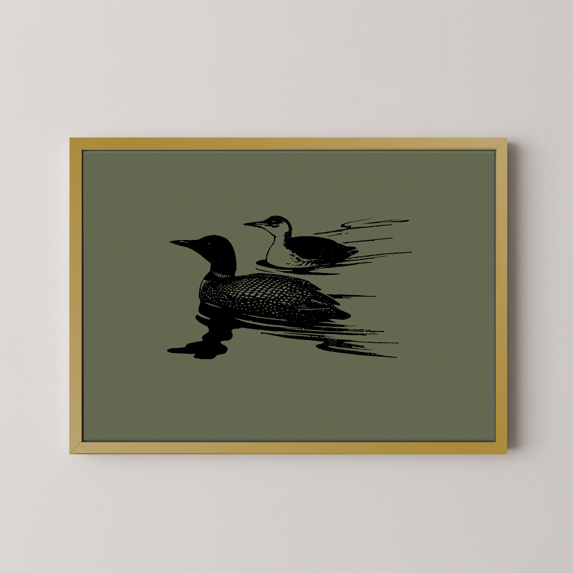 Two Loons in Green