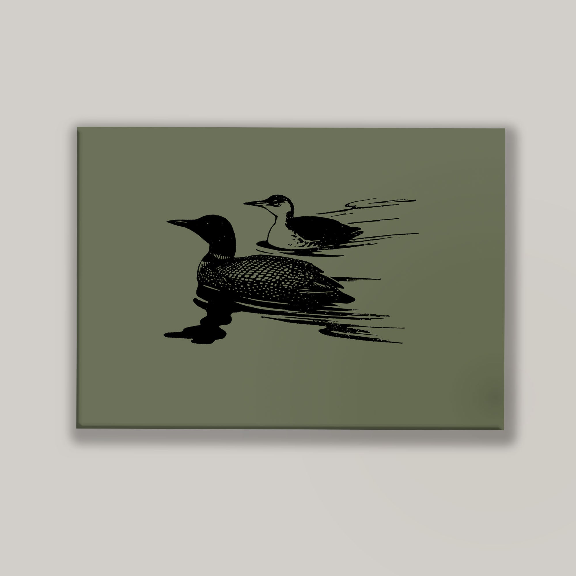 Two Loons in Green