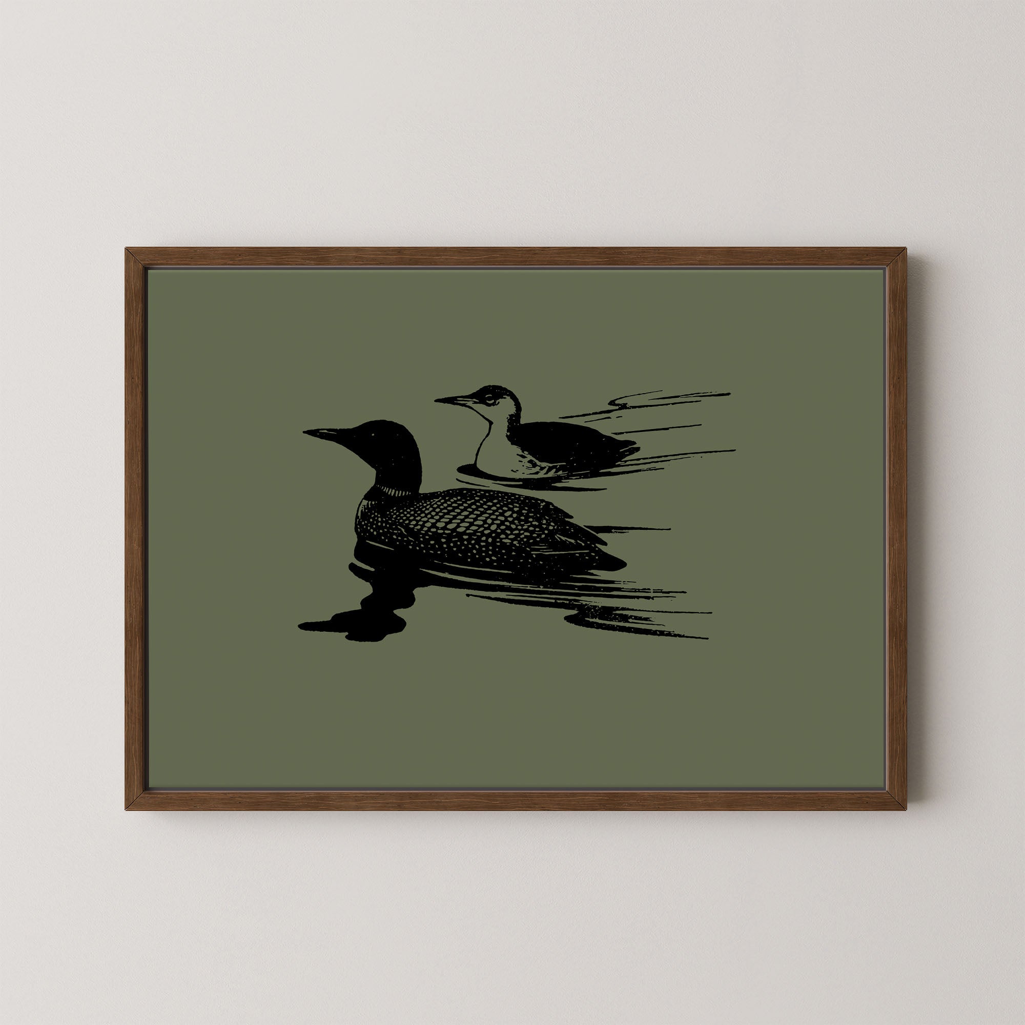 Two Loons in Green