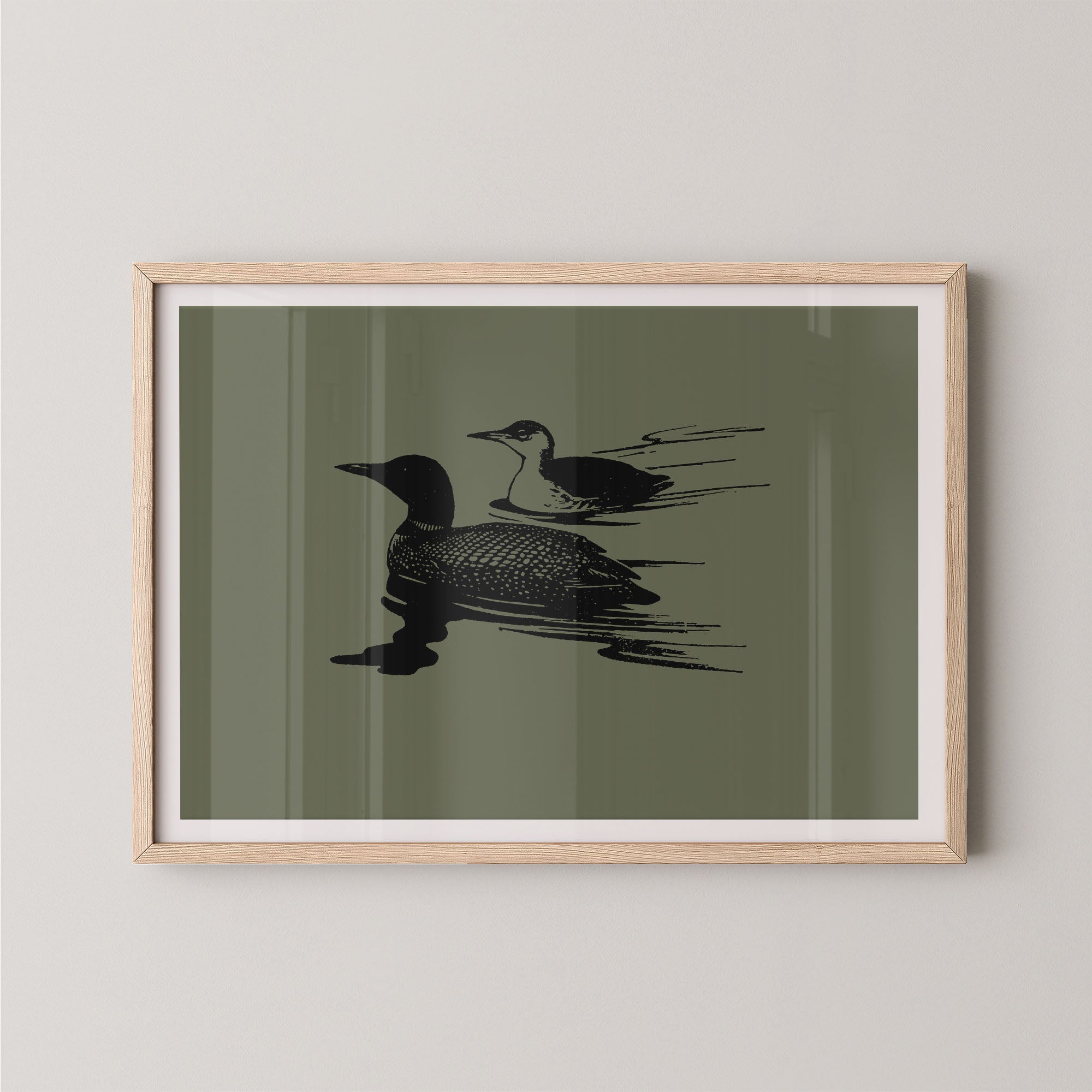 Two Loons in Green