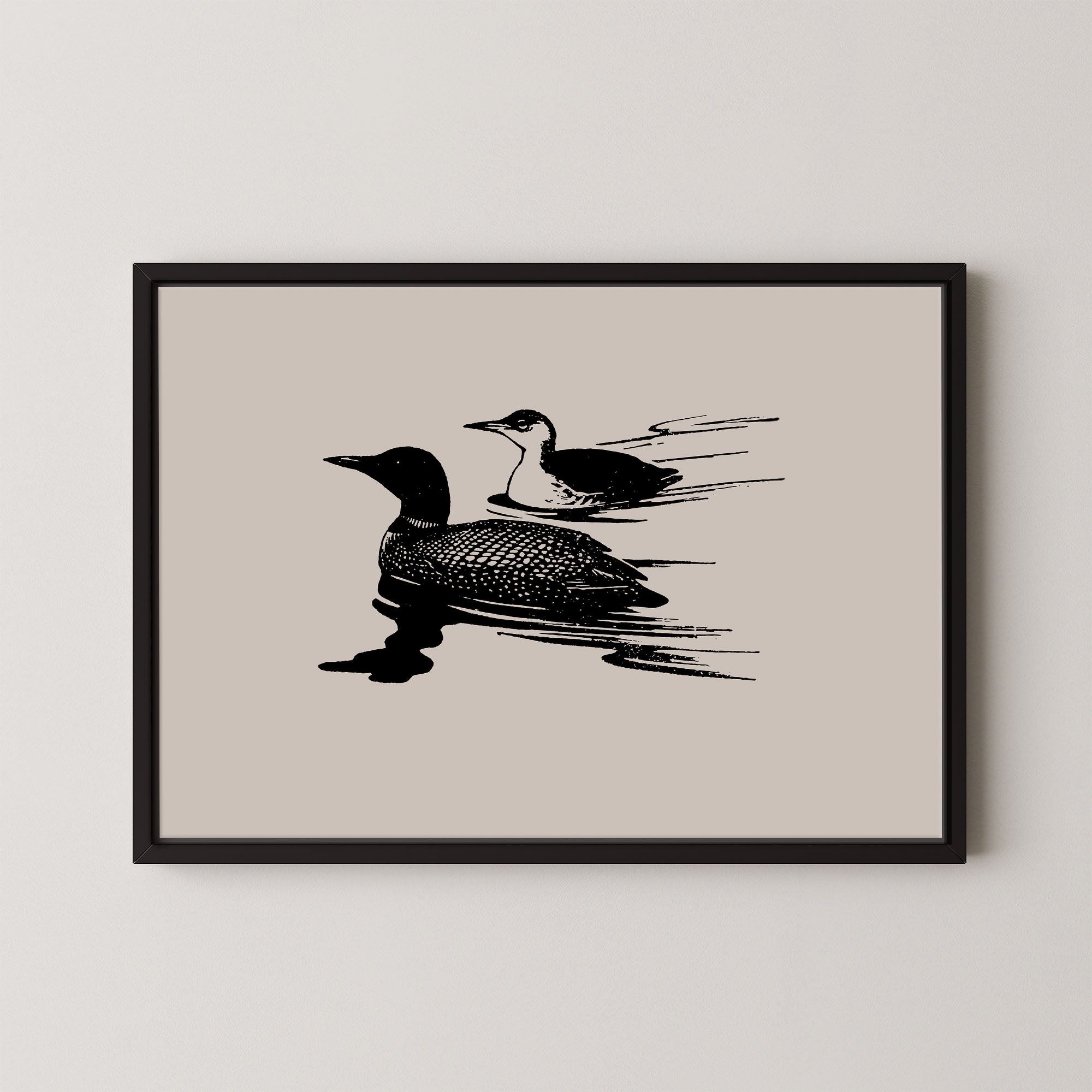 Two Loons in Taupe