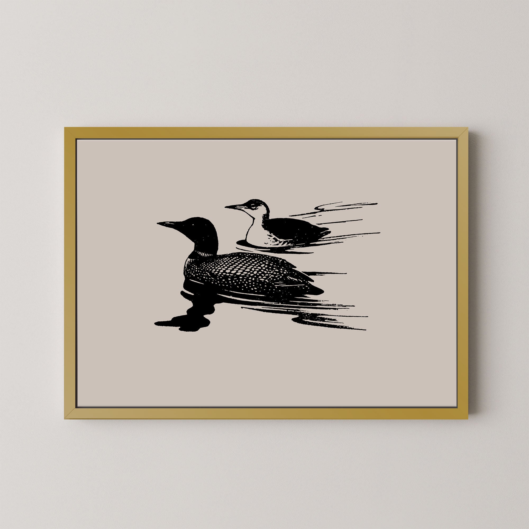 Two Loons in Taupe