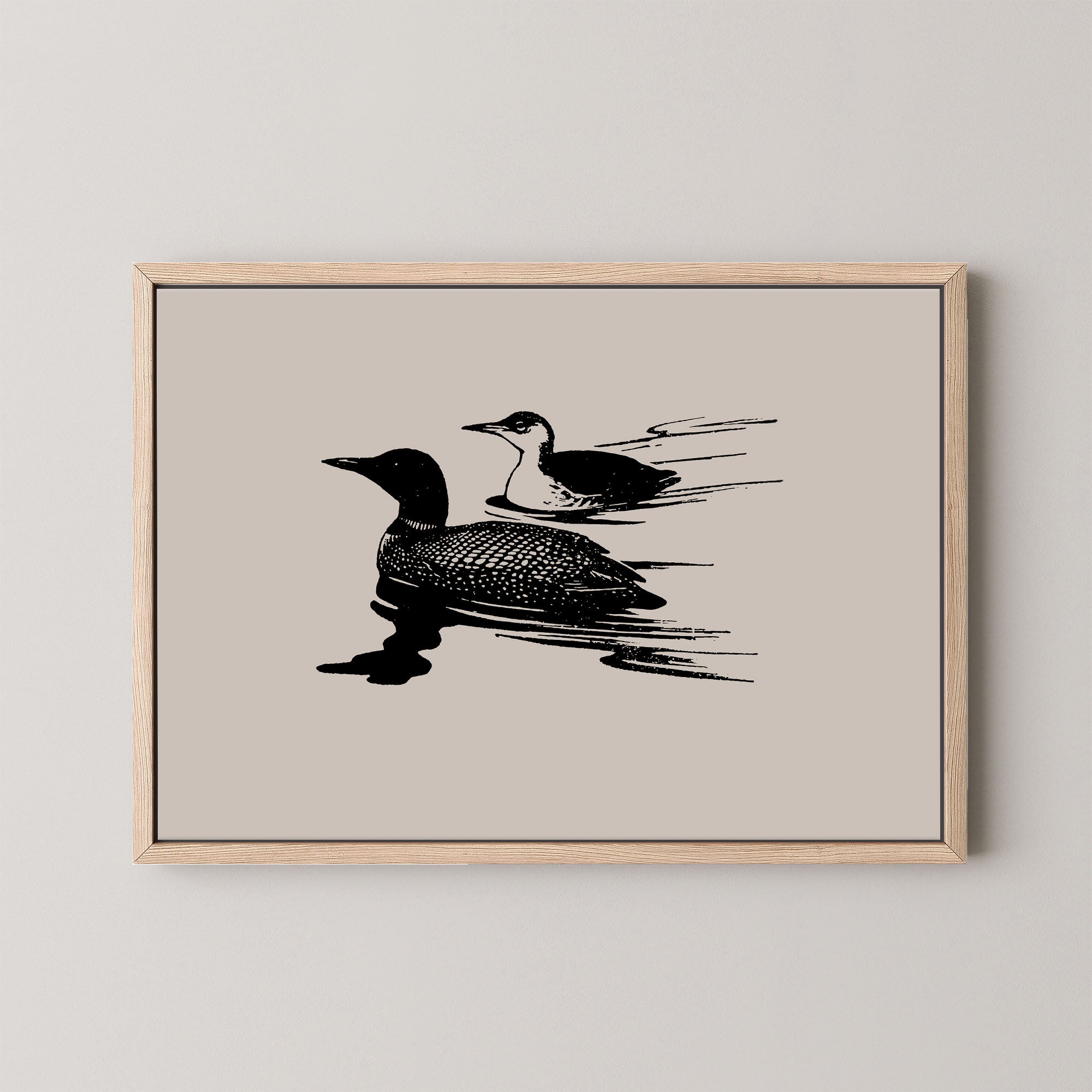 Two Loons in Taupe