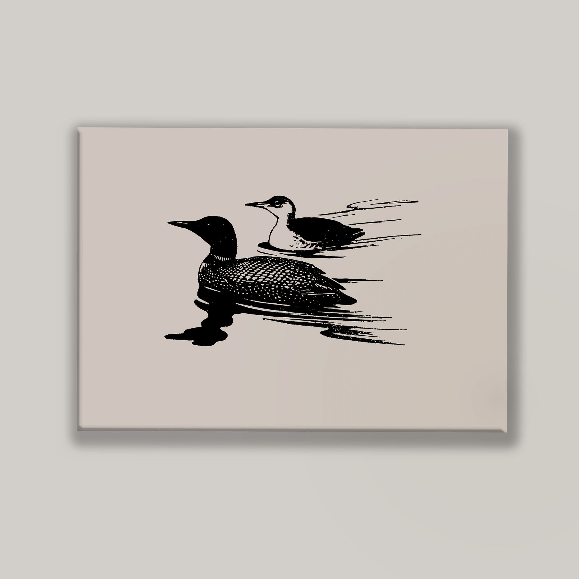 Two Loons in Taupe