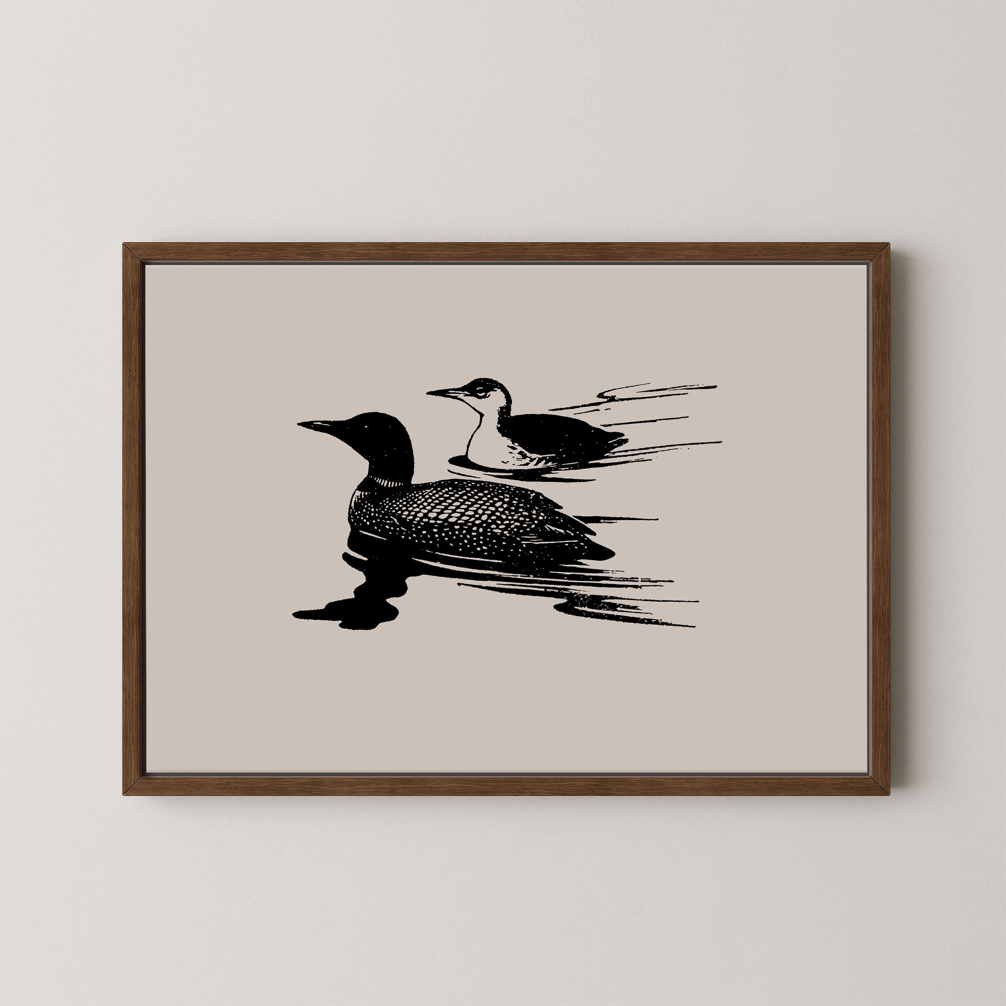 Two Loons in Taupe