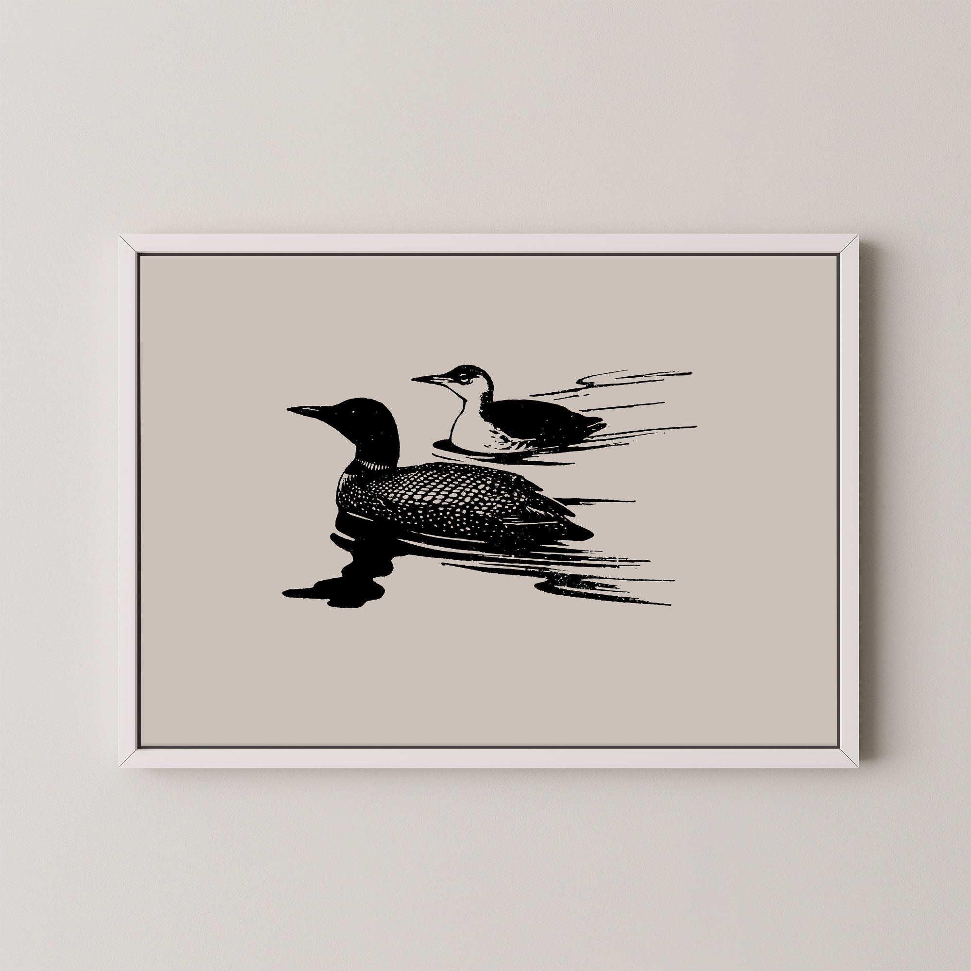 Two Loons in Taupe