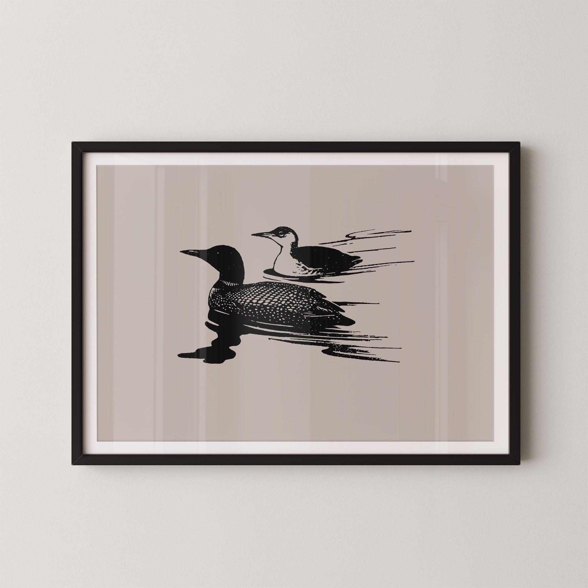 Two Loons in Taupe