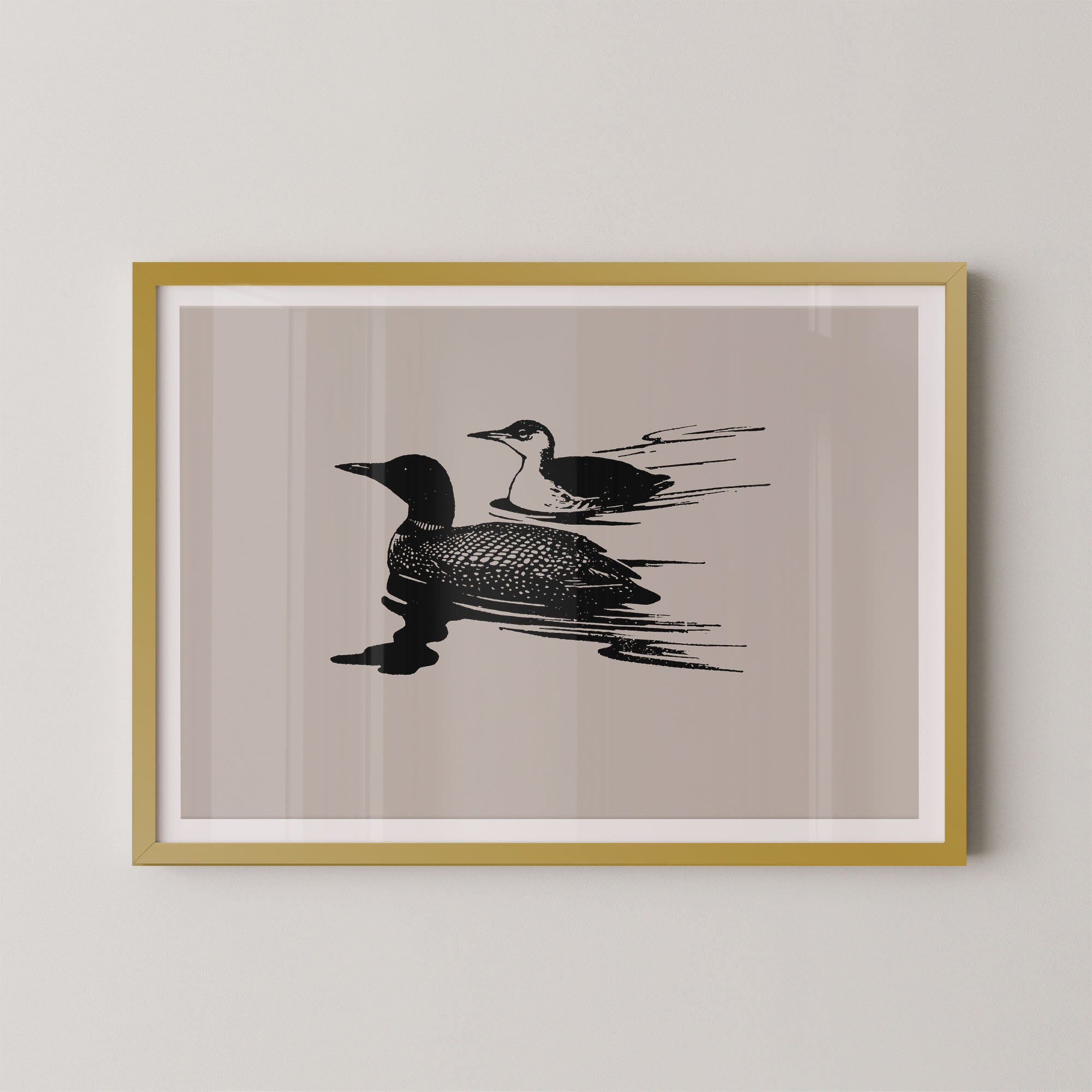 Two Loons in Taupe