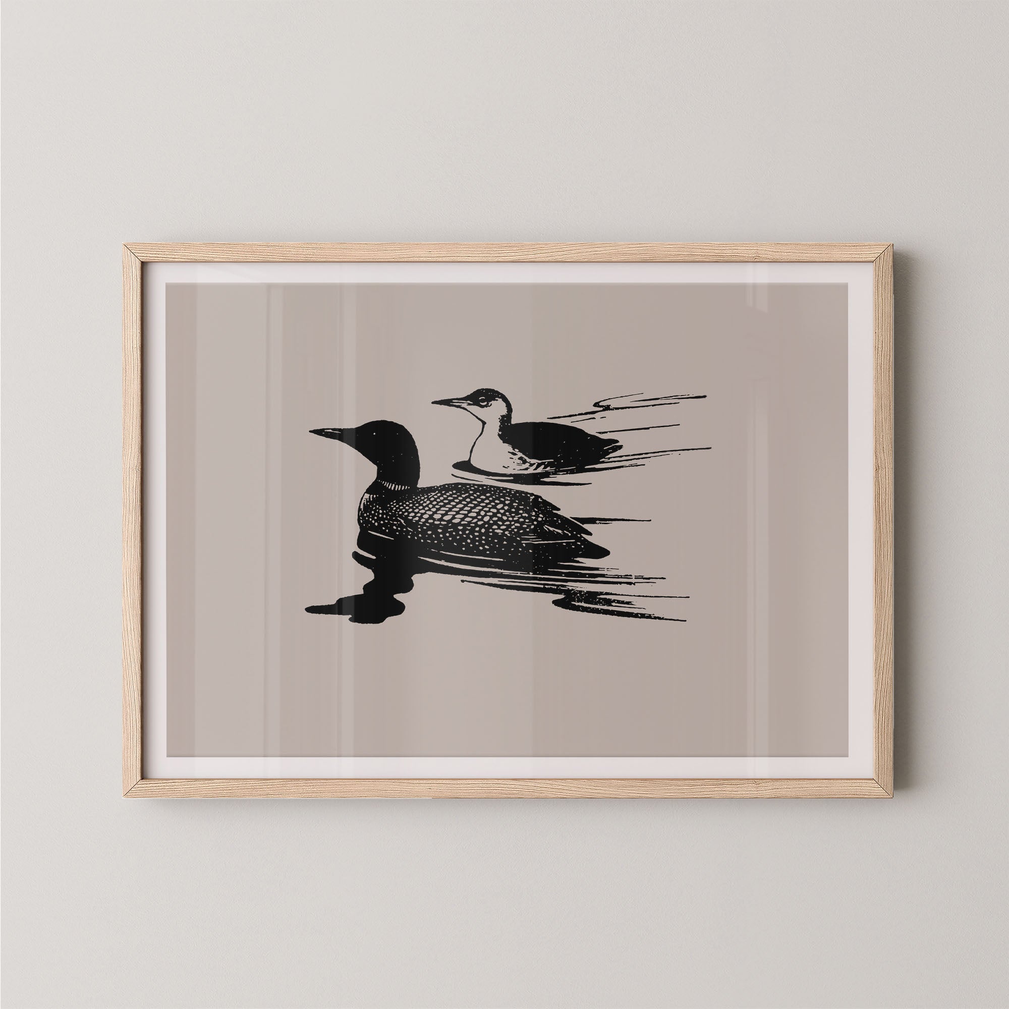 Two Loons in Taupe