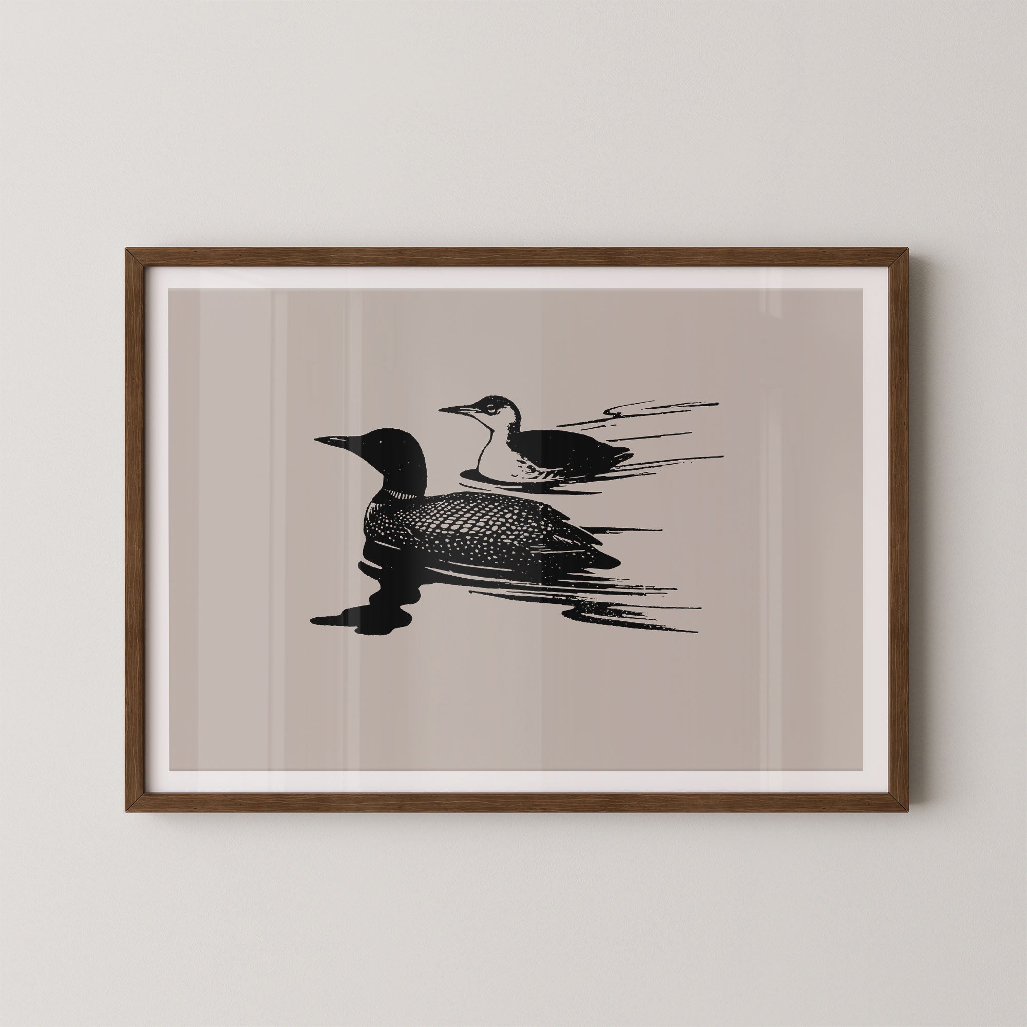Two Loons in Taupe