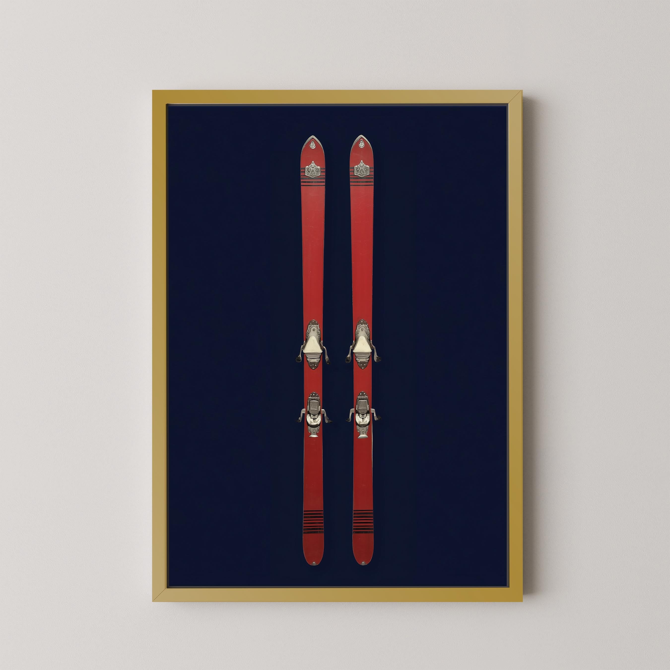 Vintage Skis in Red