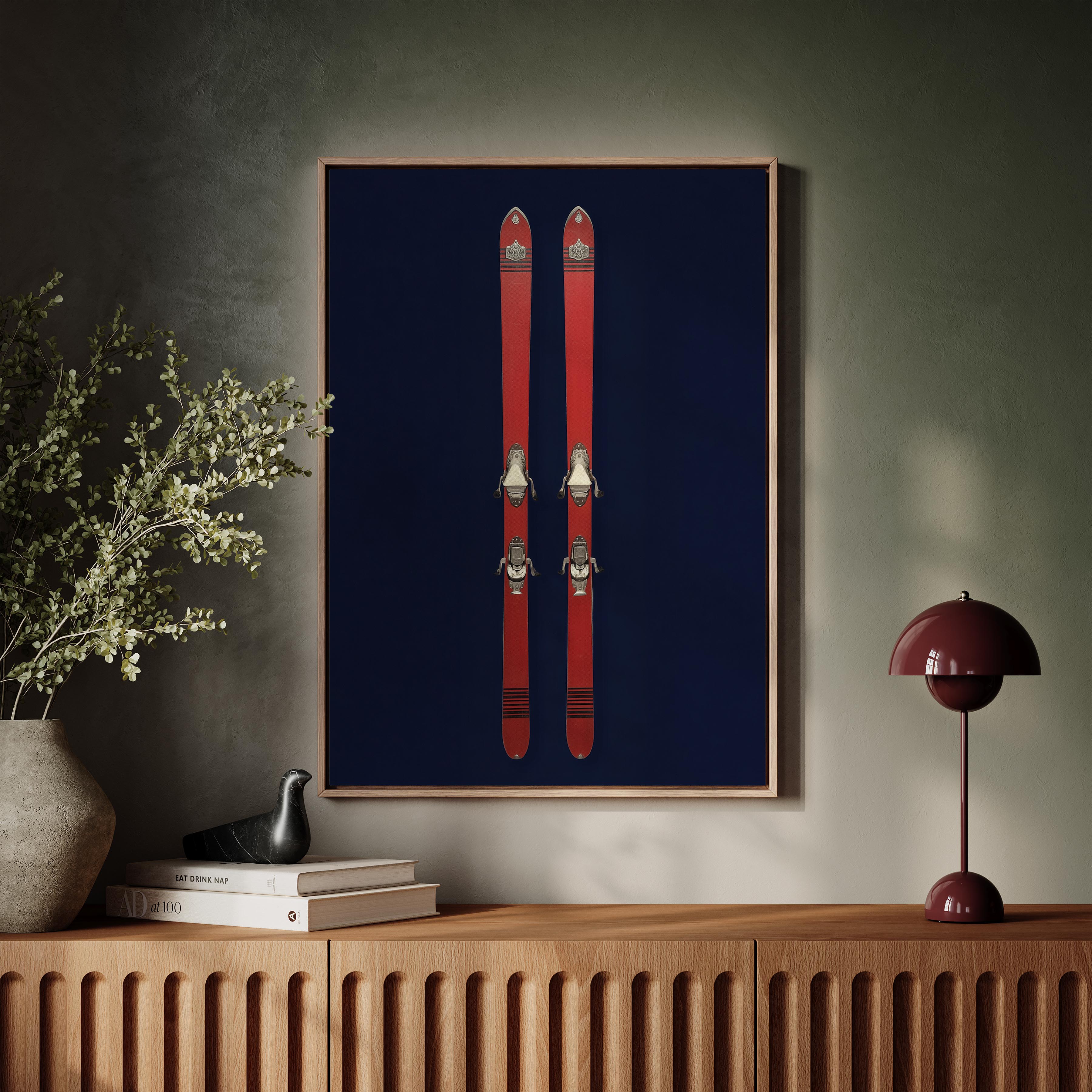 Vintage Skis in Red