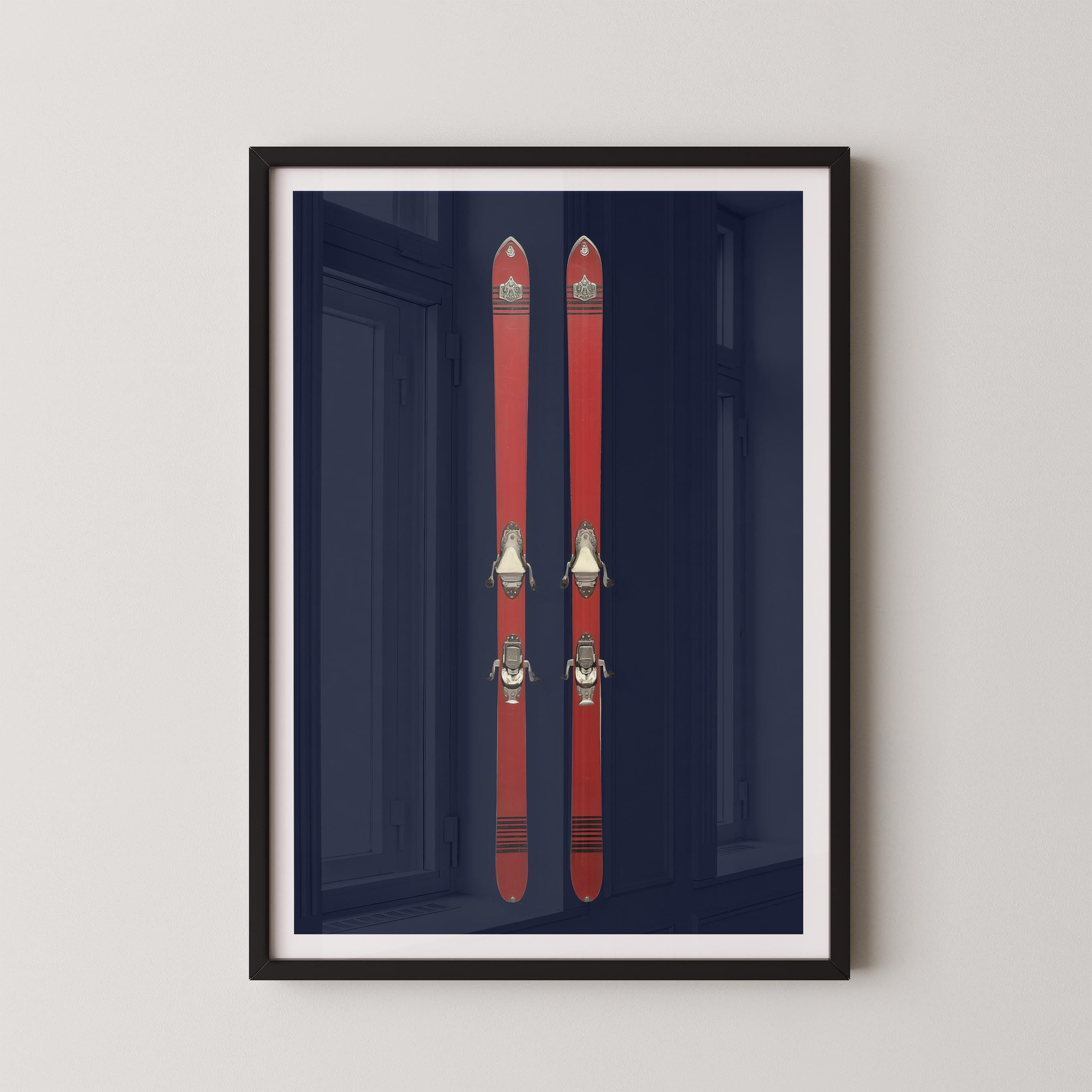 Vintage Skis in Red