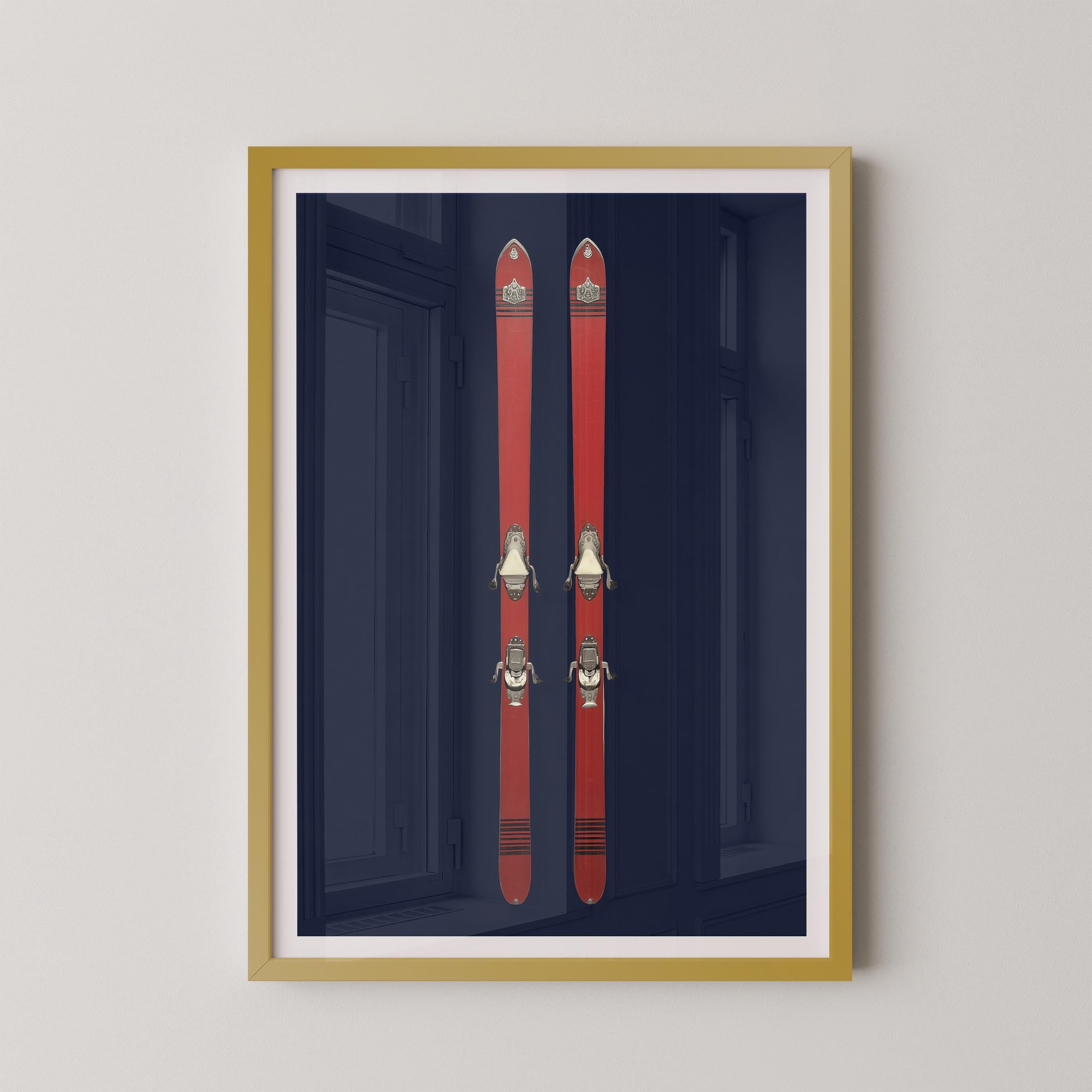 Vintage Skis in Red