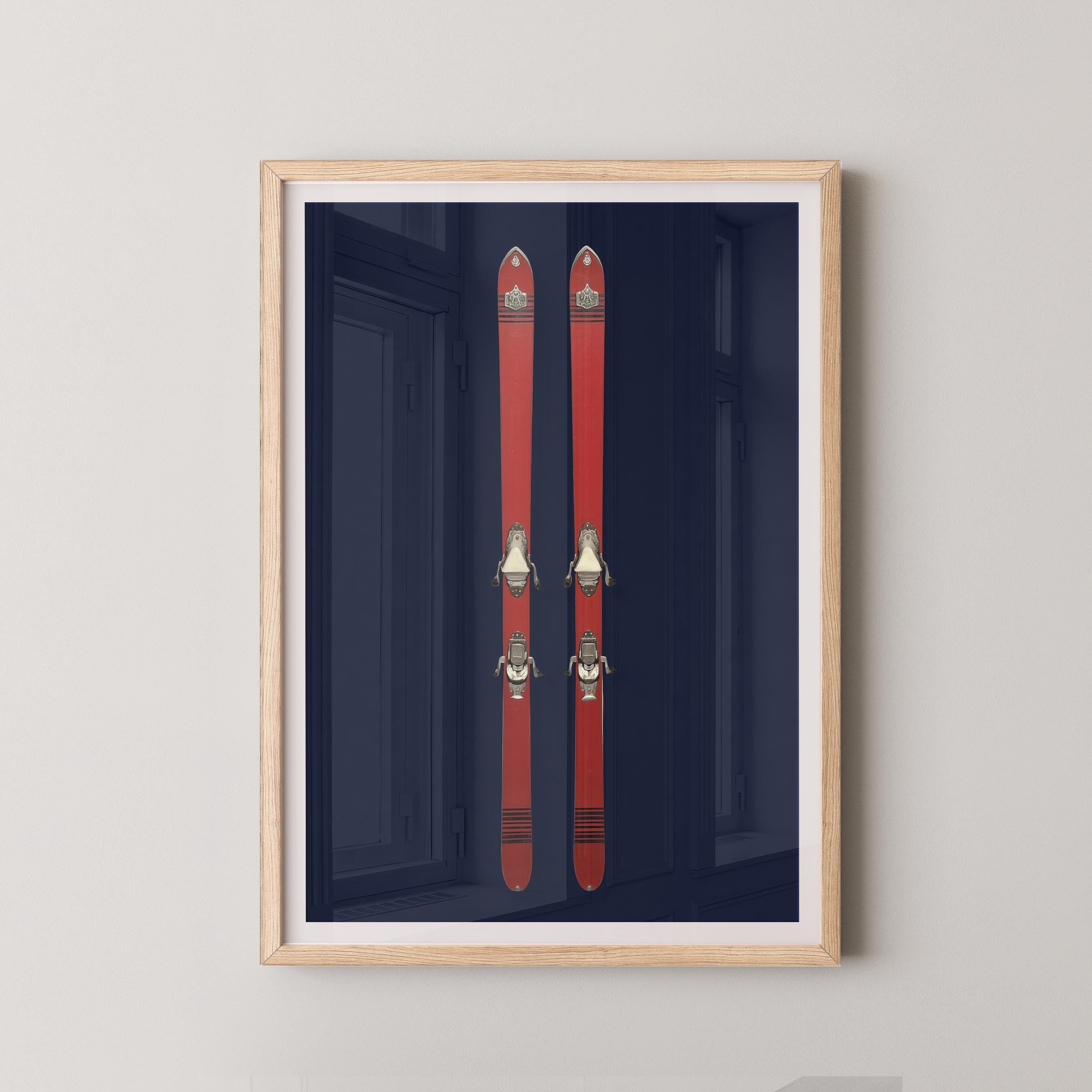 Vintage Skis in Red