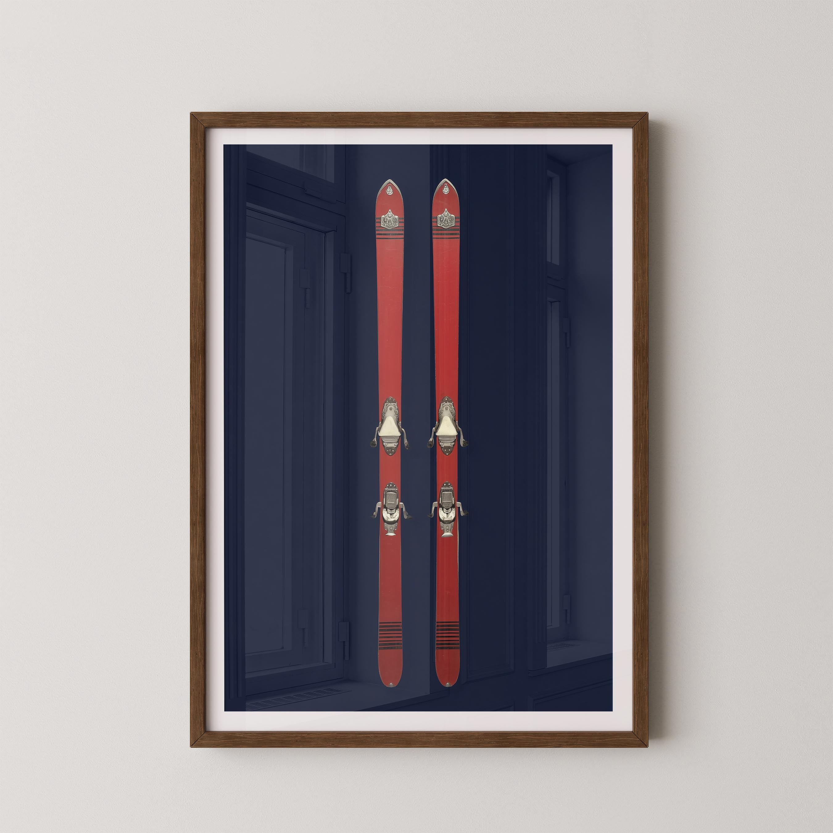 Vintage Skis in Red