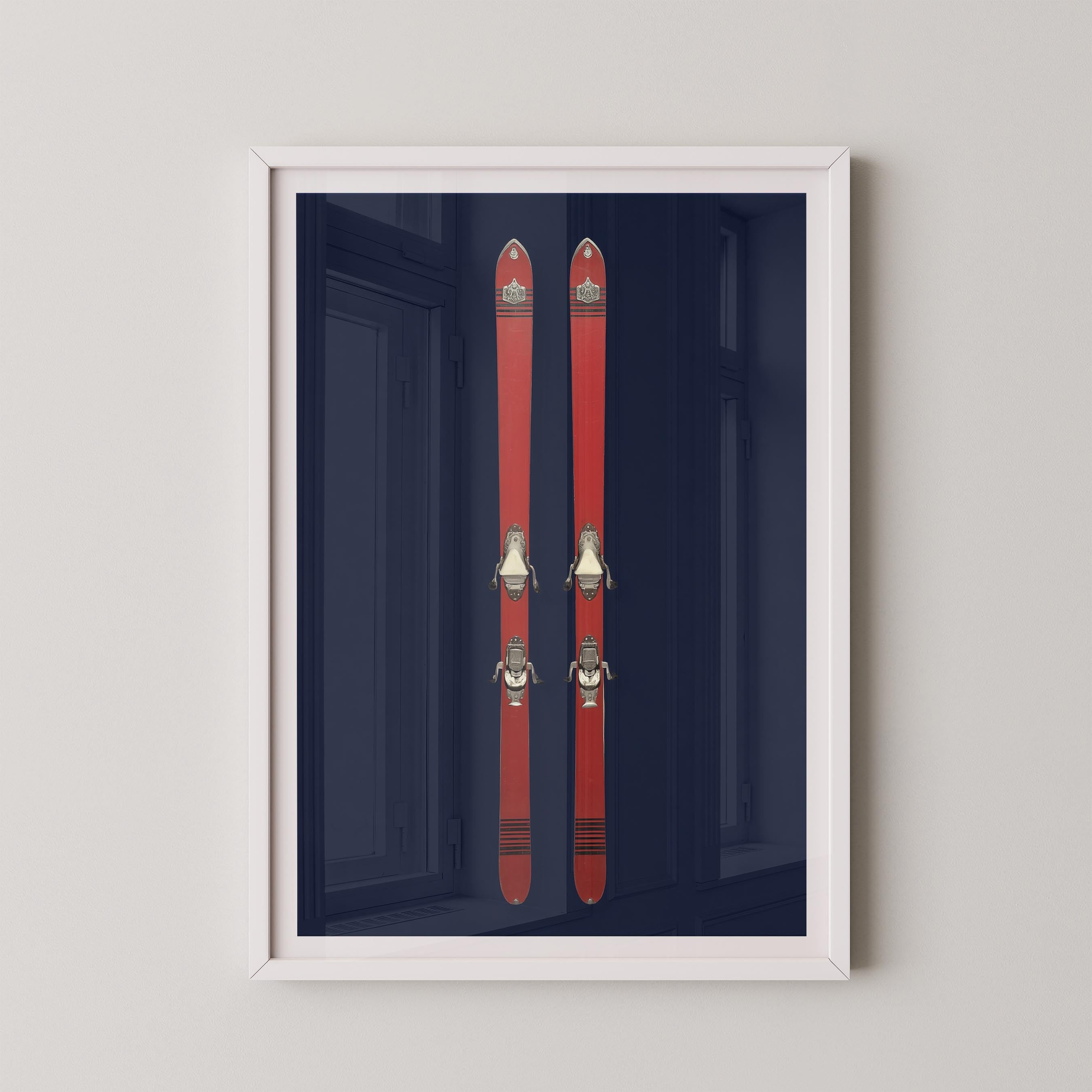Vintage Skis in Red