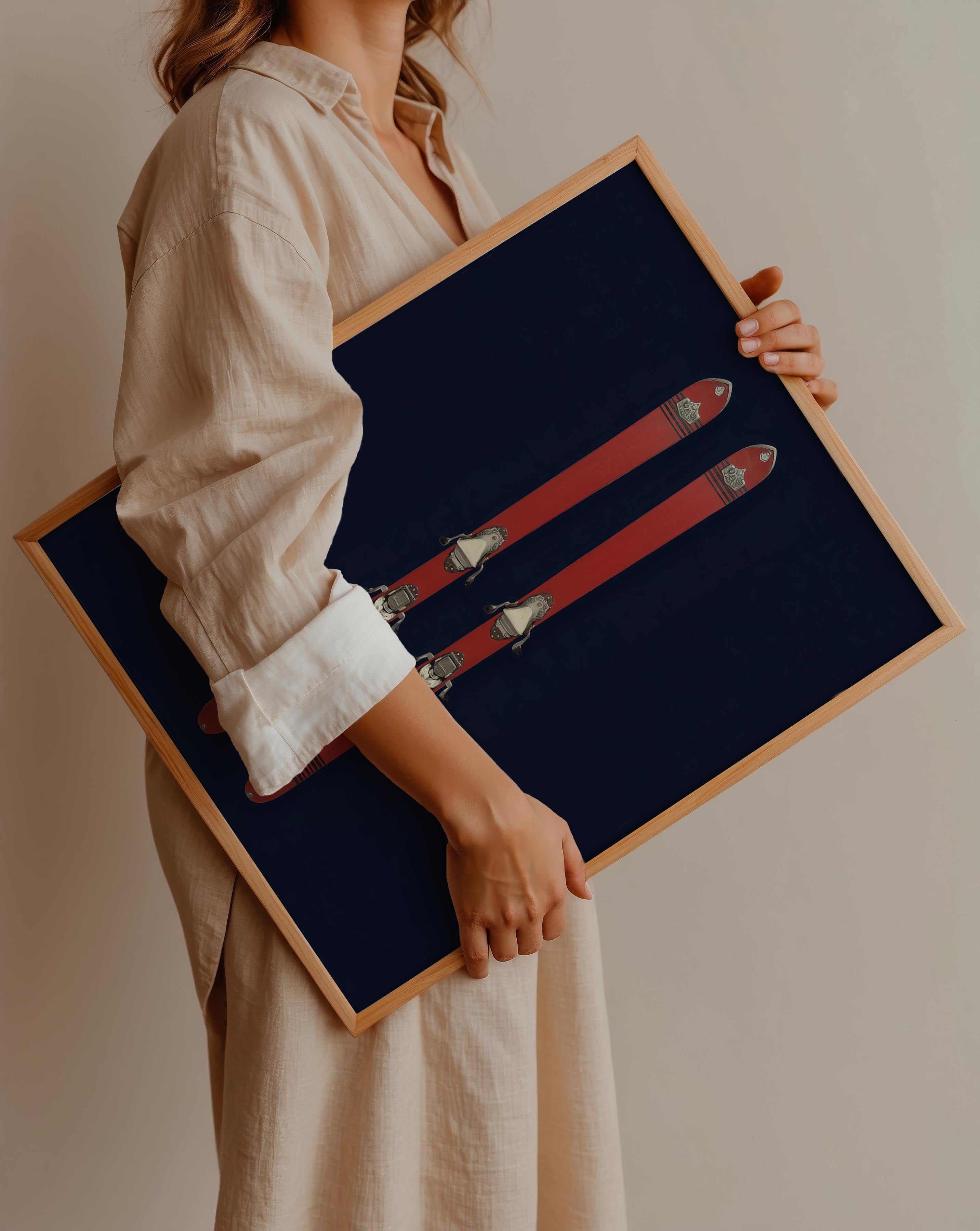 Vintage Skis in Red